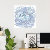 Lorem Ipsum Word Cloud - Blue version Poster | Zazzle