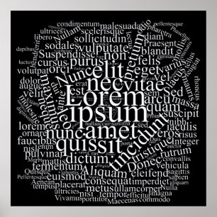 Lorem Ipsum Word Cloud - White version Poster