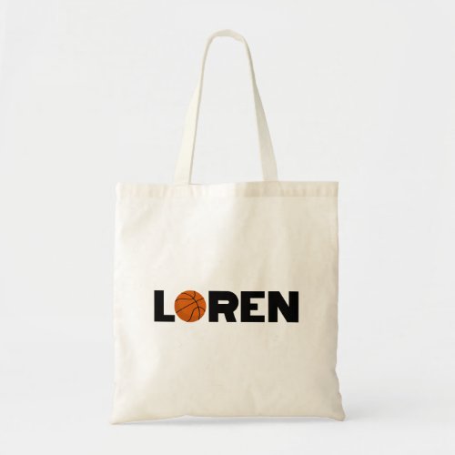 Loren Basketball Tote Bag