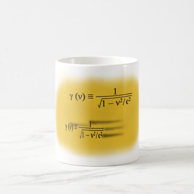 Lorentz contraction coffee mug (Center)