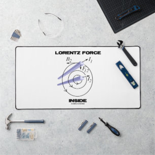 Lorentz Force Inside Electromagnetism Humor Desk Mat