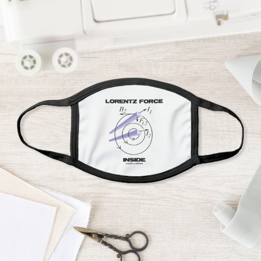 Lorentz Force Inside Electromagnetism Humor Face Mask (Insitu)