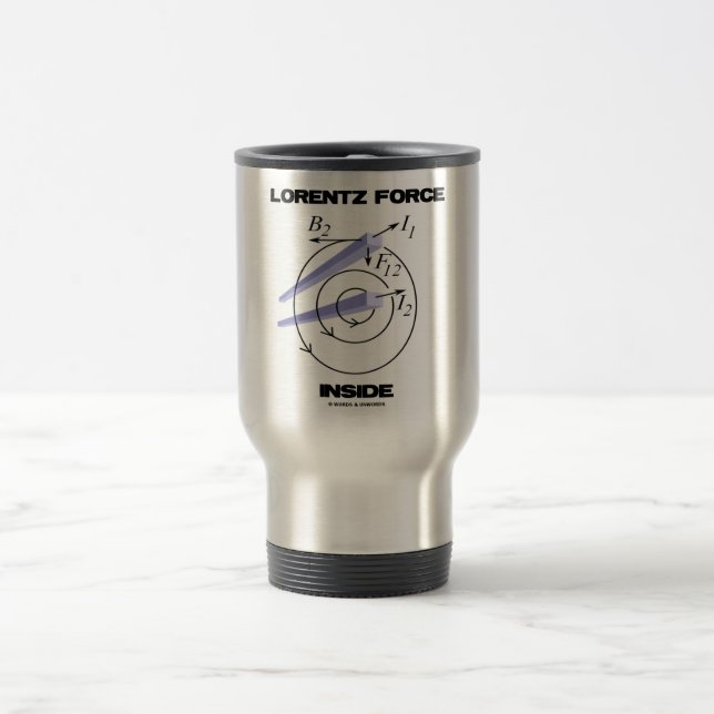 Lorentz Force Inside Electromagnetism Humor Travel Mug (Center)