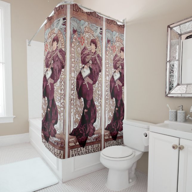 Lorenzaccio,Alphonse Mucha,Sarah Bernhardt,theater Shower Curtain (In Situ)