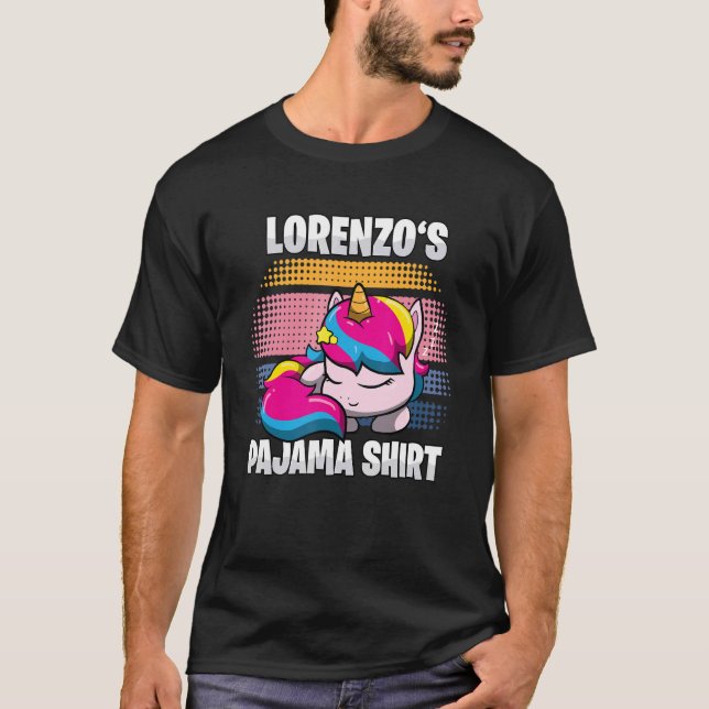 Lorenzo's Pajama  Personalized Sleeping T-Shirt (Front)