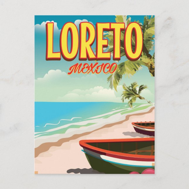 Loreto Mexico travel poster Postcard (Front)