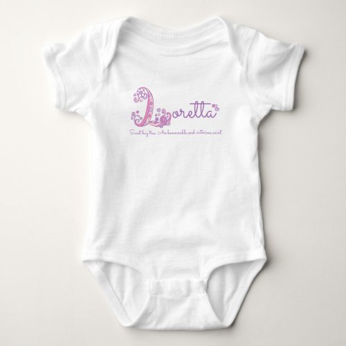 Loretta girls name meaning letter L monogram shirt