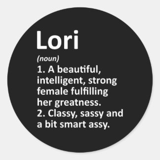 Lori Definition Personalized Name Funny Christmas Classic Round Sticker