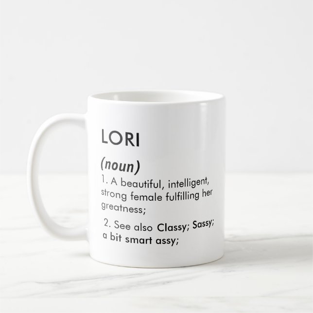 Lori name, Editable name, Custom name Coffee Mug (Left)