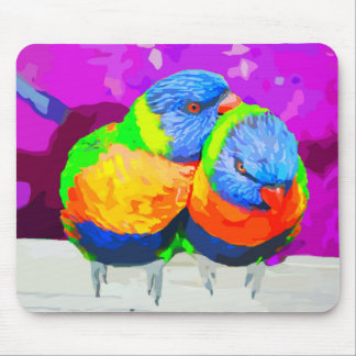 Psychedelic Parrot Office Products Supplies Zazzle Lorikeets Love Birds Mouse Pad