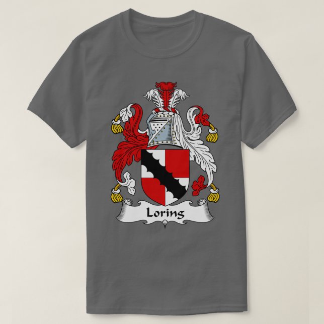Loring Coat of Arms Family Crest  T-Shirt (Design Front)