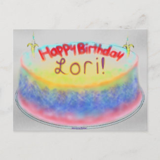 Lori's birthday cake post card