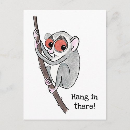 Loris hang in there postcard