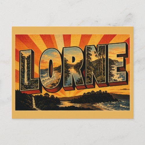 Lorne Victoria Australia Coastal Waterfall Art Postcard