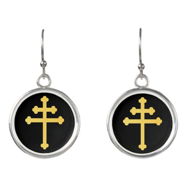 Lorraine cross earrings (Front)