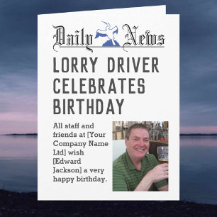 Lorry Driver Birthday Card to Personalize