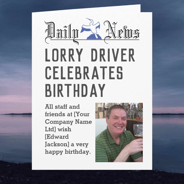 Lorry Driver Birthday Card to Personalize (Creator Uploaded)