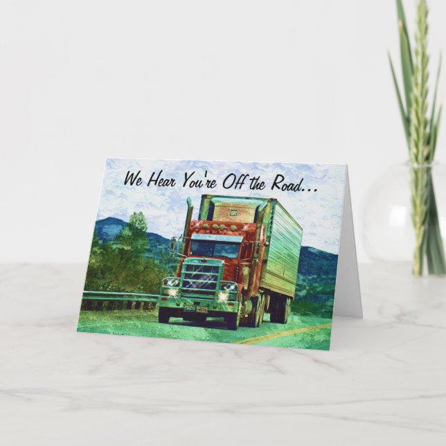 LORRY DRIVERS & TRUCKERS Get Well Soon Card (Front)
