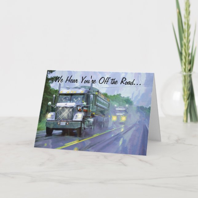 LORRY DRIVERS & TRUCKERS Get Well Soon Card (Front)
