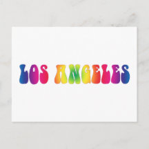 Los Angeles 60's Tie Dye Blank Art Postcard