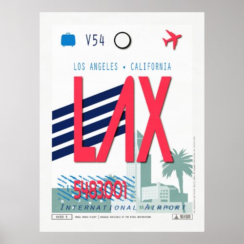 Los Angeles Airport Baggage Poster