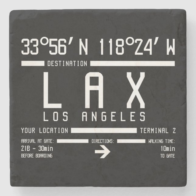 Los Angeles Airport Code Stone Coaster (Front)