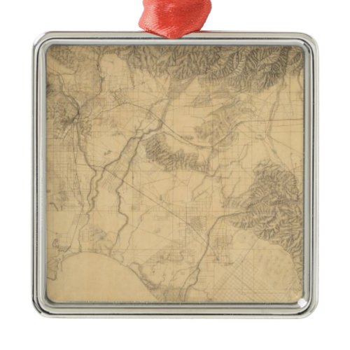 Los Angeles and San Bernardino Topography Metal Ornament