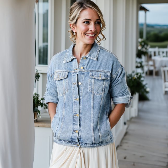 Los Angeles art deco illustration, Denim Jacket (Wedding Front)