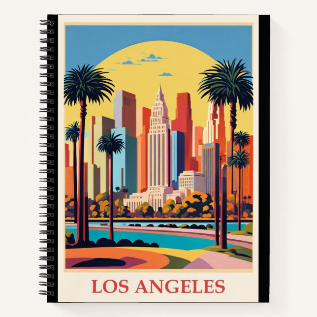 Los Angeles, Art Deco illustration, Notebook (Front)