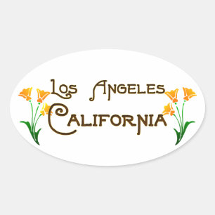 Los Angeles Art Deco Oval Logo Oval Sticker