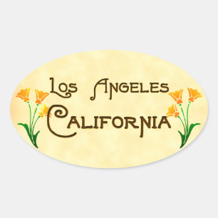 Los Angeles Art Deco Oval Logo Sticker
