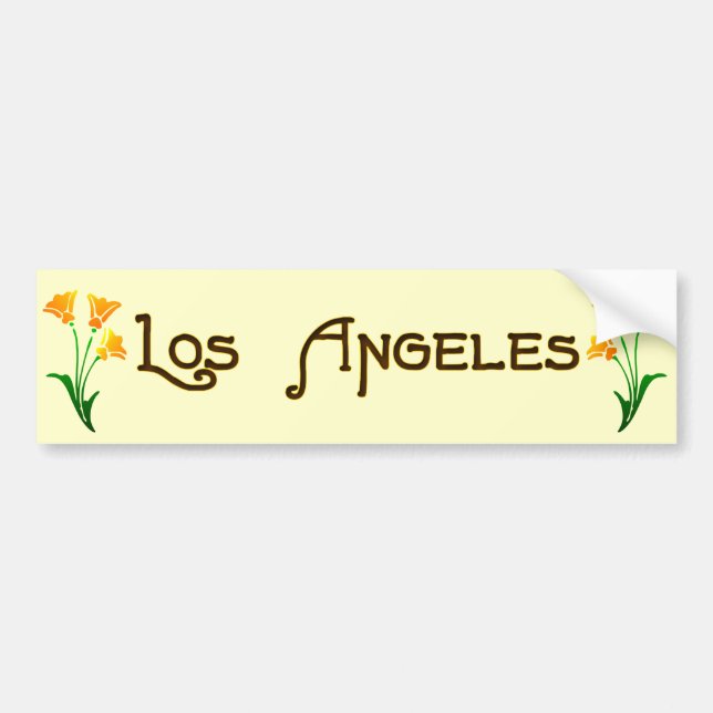 Los Angeles Art Deco Poppy Bumper Sticker (Front)