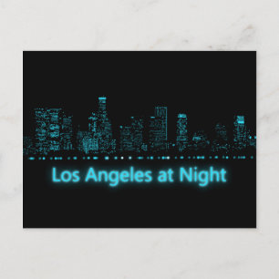 Los Angeles at Night Postcard