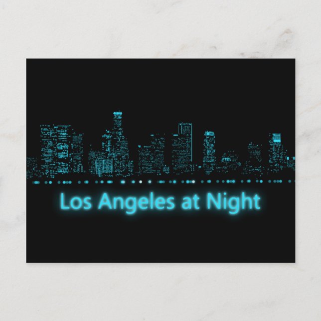 Los Angeles at Night Postcard (Front)