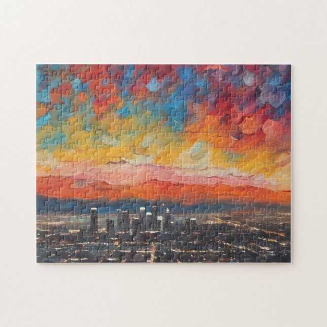 Los Angeles at Sunset Abstract  Jigsaw Puzzle (Horizontal)