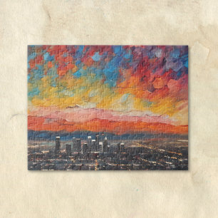 Los Angeles at Sunset Abstract Jigsaw Puzzle