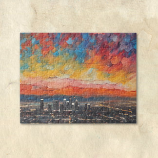 Los Angeles at Sunset Abstract  Jigsaw Puzzle