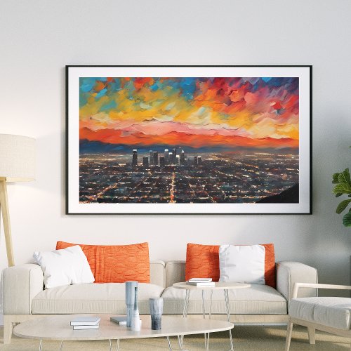 Los Angeles at Sunset Abstract unframed Poster