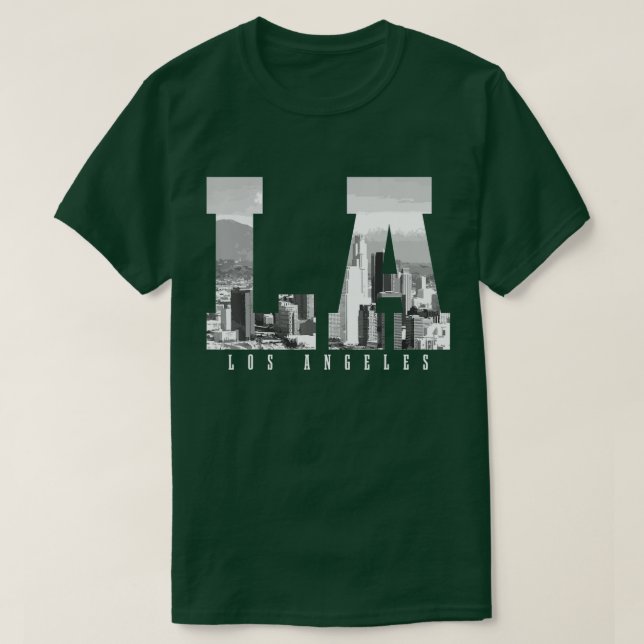 Los Angeles Baseball Skyline California Player Coa T-Shirt (Design Front)