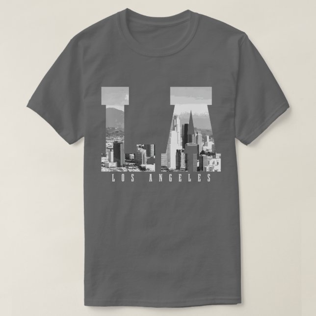 Los Angeles Baseball Skyline California Player Coa T-Shirt (Design Front)