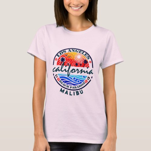 Los Angeles Beach Paradise Tour and Travel T_Shirt