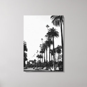 Los Angeles Beverly Hills Black & White Canvas Print