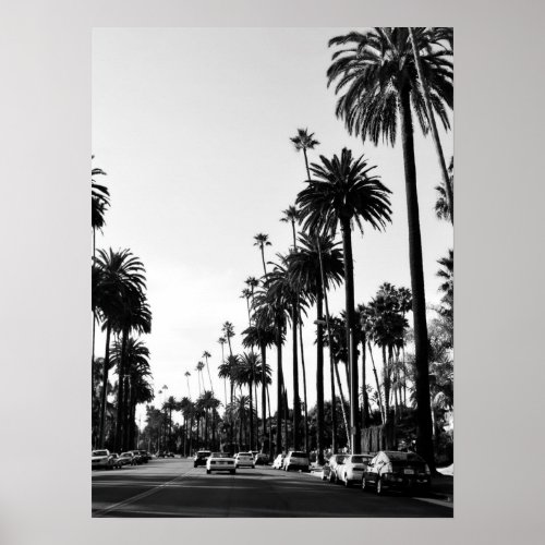 Los Angeles Black  White Photography Poster Print