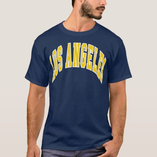 Los Angeles Block Arch Blue GoldWhite T_Shirt