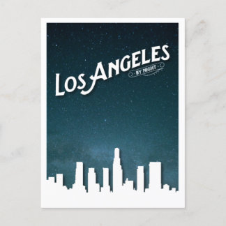 Los Angeles by Night Skyline - Los Angeles, Ca Holiday Postcard