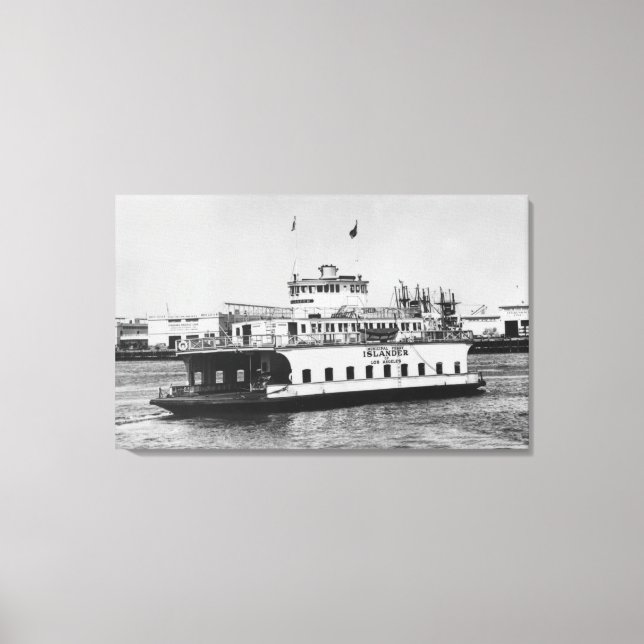 Los Angeles, CA Ferry Islander near Harbor Canvas Print (Front)