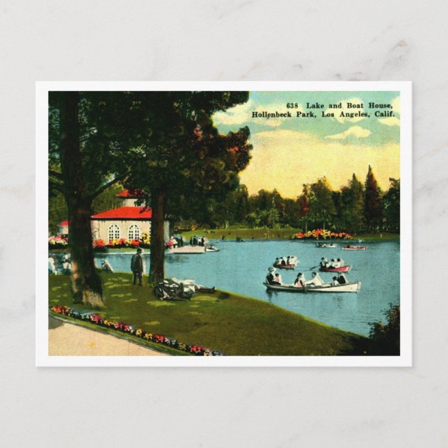Los Angeles CA Hollenbeck Park 1910s Postcard (Front)