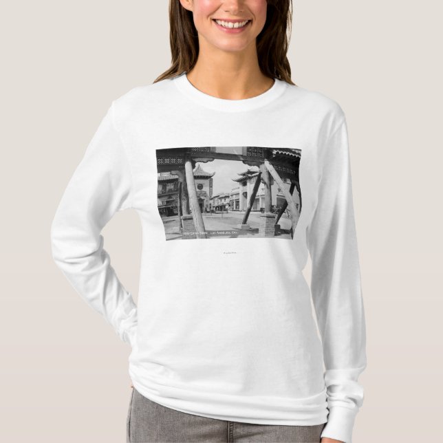 Los Angeles, CA New Chinatown Street Scene T-Shirt (Front)