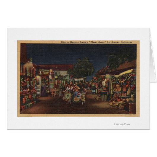Los Angeles, CA - Olvera Street Cards (Front Horizontal)