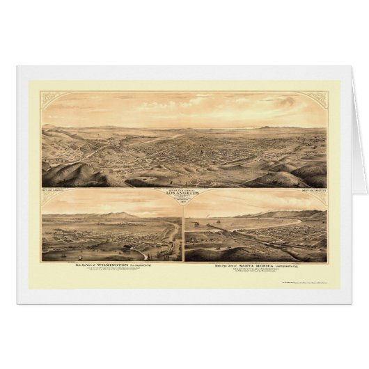 Los Angeles, CA Panoramic Map - 1877 Cards (Front Horizontal)